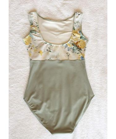 ModLatBal Women's Tank Leotard - Yellow Flower Design - X-Small | Perfect for Dance, Ballet, Gymnastics - Buy Online on SooperMarket.com