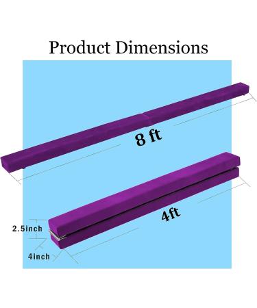 UMIKOOL DIRECT 8FT Balance Beam for Gymnastics - Non Slip Rubber Base - Professional Home Training Equipment - Dark Purple - Buy Online on SooperMarket.com