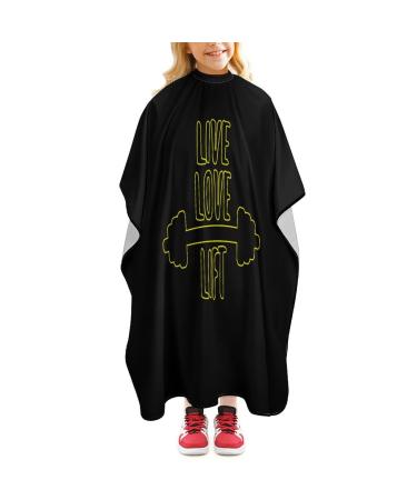Live Love Lift Barber Cape Professional Hair Cutting Cape Cute Haircut Apron for Boys Girls