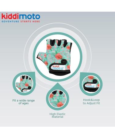 KIDDIMOTO Children's Fingerless Cycling Gloves for Boys & Girls - Floral Design - Size M (4-8 Years) - Perfect Kids Bike Gloves - Buy Online on SooperMarket.com