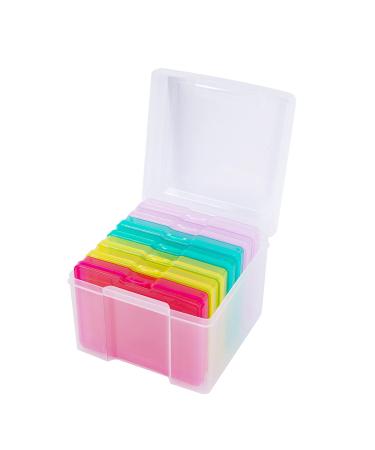 IDekooror Photo Case 5" x 7" Photo Box Storage and Craft Keeper - 7 Inner Photo Keeper Photo Organizer Cases Photos Storage Containers Box for Photos (Colorful)