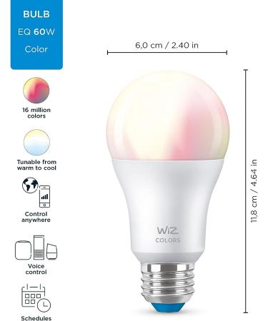 WiZ Smart WiFi Light Bulb 60W A19 Dimmable 2700K | Compatible with Alexa & Google Home | No Hub Required | Soft White (Dimmable Only) - 1 Pack - Buy Online on SooperMarket.com