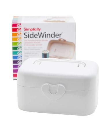 Simplicity 388175A Sidewinder Portable Automatic Bobbin Winder Machine, 120 Voltage, White
