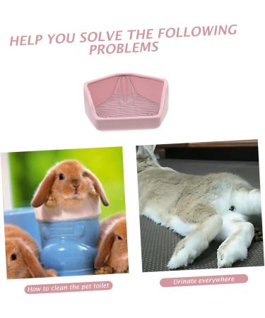 CORHAD Rabbit Toilet Pet Toilet Supply Triangle Potty Trainer Pet Training Toilet Pet Potty Ceramics Pink 30X26X12.5cm Pink - Buy Online on SooperMarket.com