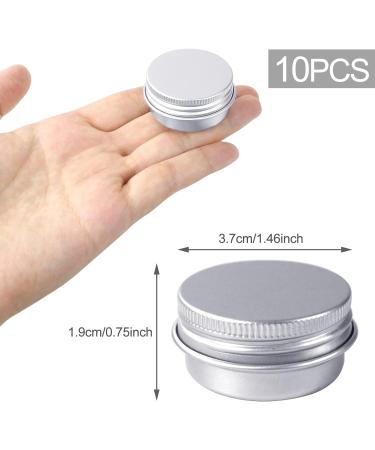 Redamancy 10 Pcs Aluminium Tins Jars Aluminium Empty Containers 15 ml Aluminium Tin Jars with Screw Lids Empty Cosmetics Container Pots for Lip Balm Cream Candles Cosmetics (Silver) - Buy Online on SooperMarket.com