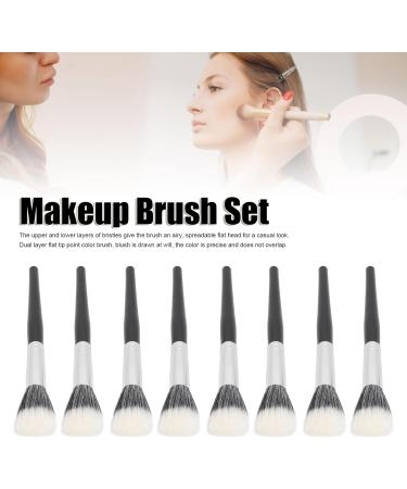 Stippling Brushes Soft Bristles Flat Top Ergonomic Handle 8 Piece Makeup Brush Set for Liquid Foundation - Buy Online on SooperMarket.com