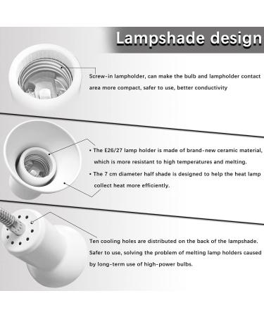 Shengruili Turtle Heat Lamp - 25W & 50W Reptiles Lamp for Terrarium | Optimal Heat for Turtles & Reptiles - Buy Online on SooperMarket.com