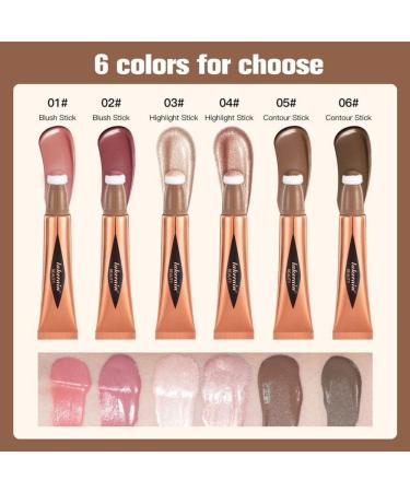 Natural Face Liquid Blusher Cream Cheek Eye Tint Peach Multi-use Makeup Cosmetic Cheek Makeup Stick Brighten Contouring A8G5 05 Contouring 12ml - Buy Online on SooperMarket.com