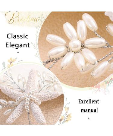 Silver Pearl Starfish Wedding Hair Pins - Bridal Hair Accessories (2 PCS) - Buy Online on SooperMarket.com