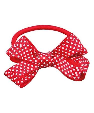 Titania hair tie bow big dots red-white 2 pieces