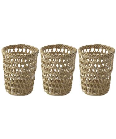 Garneck 3pcs Cup Sleeve Straw Woven Cup Cover Holders Drinks Sleeve Holder Tumbler Insulator Sleeves for Hot Iced Beverages