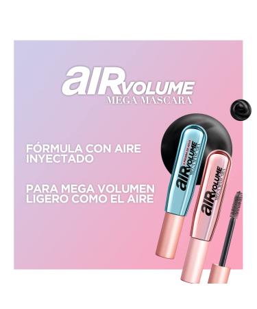 L'Oreal Paris Air Volume Mega Mascara - Lightweight Waterproof Volumizing Mascara - 0.3 Fl Oz - Buy Online on SooperMarket.com