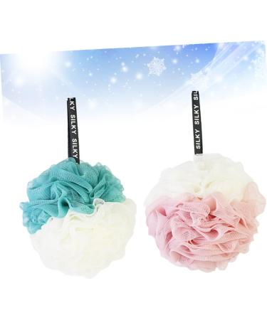 Angoily Shower Ball Mesh Sponge - 2pcs Large Bath Pouf for Women | International Shipping Available - Buy Online on SooperMarket.com