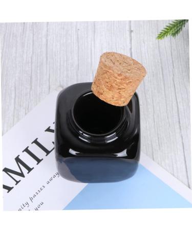 Mikinona Powder Bottle Jar Clear Ceramic Bottle Nail Art Ceramic Cup Liquid Powder Container Manicure Dishes Pill Container Bottle Ceramic Mug Practical Empty Bottle Wooden Bamboo - Buy Online on SooperMarket.com