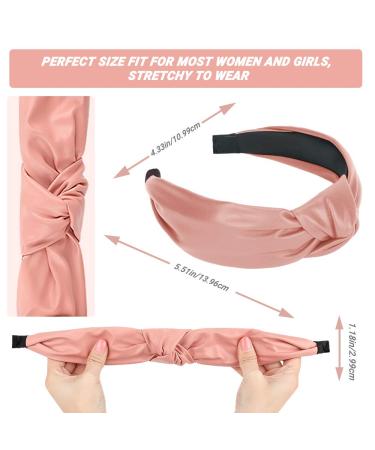 6 PCS Welltop Wide PU Leather Knotted Headbands for Women - Fashionable Non-Slip Hair Accessories for Girls - Buy Online on SooperMarket.com