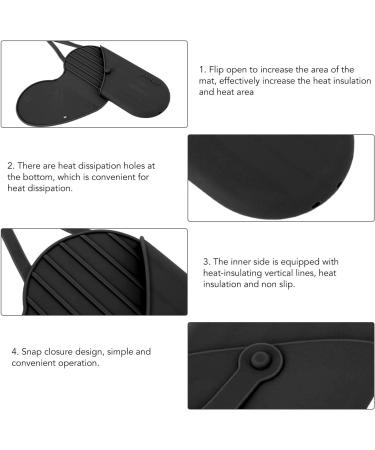 Portable Silicone Heat Resistant Mat & Pouch for Hair Styling Tools - Curling Iron & Straightener Cushion (Black) - International Shipping - Buy Online on SooperMarket.com