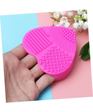 Cabilock Silicone Tool Brush Cleaner Mat Brush Cleaning Pad Brush Washing Mat Makeup Brush Cleaning Tool Heart-shaped Cleaning Supplies 8X8.5cm Rosy - Buy Online on SooperMarket.com