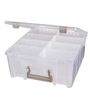 ArtBin 6990SO Super Satchel Double Deep with Removable Dividers, Large Portable Art & Craft Storage with Handle, Clear/Gold Clear & Gold Double Deep 1 Pack Organizers