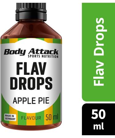 Body Attack Flavdrops Sugar-Free Apple Pie Flavor - Vegan & Aspartame-Free - 50ml - Buy Online on SooperMarket.com