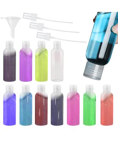 Zoe tekway 10 pieces transparent 100 ml small bottles hand luggage rice set with flip cap empty travel bottles for filling (with three nozzles and a funnel)