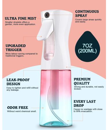 Buy Creamify 200ml Continuous Spray Bottle - Ultra Fine Mist for Hair & Plants | Color Gradient Hairdresser & Garden Accessories - Buy Online on SooperMarket.com