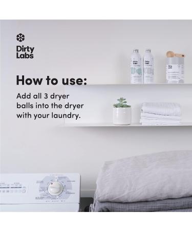 Dirty Labs 100% New Zealand Wool Dryer Balls - 3 Balls - Shortens Drying Time - Reduces Static & Wrinkles - Eco-Friendly Fabric Softener - Buy Online on SooperMarket.com