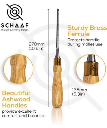 Schaaf Tools 4-Piece Wood Chisel Set | Finely Crafted Woodworking Hand Tools | Durable Cr-V Steel Bevel Edged Blade  Tempered to 60HRc | Tool Roll Included - Buy Online on SooperMarket.com