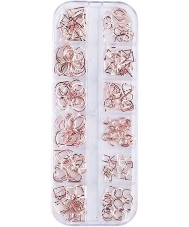 Artistic Nail Studs Rose Gold Hollow Nail Stickers Nail Art DIY Geometry Circle Decoration Manicure Decor Nail Art Christmas - Buy Online on SooperMarket.com