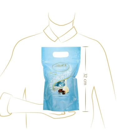 Lindt Lindor Stracciatella Chocolate Balls 1kg Bag - Resealable Large Pack | Gift Idea | 80 White Chocolate with Cocoa Chips - Buy Online on SooperMarket.com