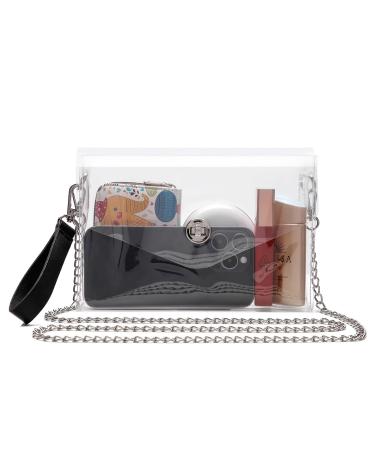 Moetyang Transparent wallet stadium matters for women small transparent shoulder bag fashionable cute transparent clutch mini-wall bag silver12