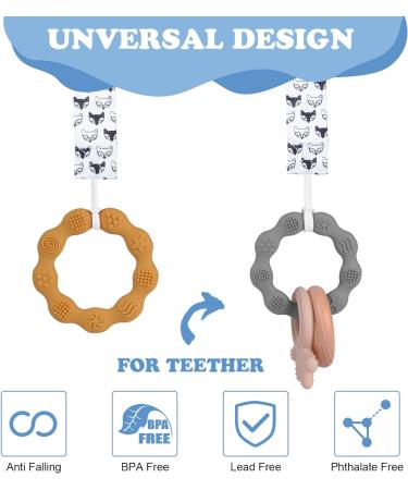 Aolso Silicone Dummy Clips Adapter 4pcs - Baby Pacifier Holder & Teething Toy Straps - Buy Online on SooperMarket.com