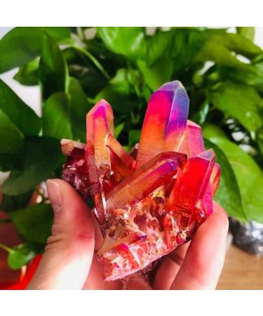 100g-200g Small Size Natural Red Aura Quartz Crystal Stone Geode Cluster 1pc Suitable for Home HOMEZHOU (Color : 1pc 145g-180g) - Buy Online on SooperMarket.com