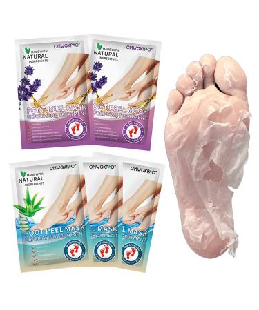 5 Pack Foot Peel Mask,Exfoliator Peel Off Calluses Dead Skin Callus Remover,Foot Mask for Dry Cracked Feet,Foot Peel Mask with Lavender and Aloe Vera Gel for Men and Women Feet Peeling Mask