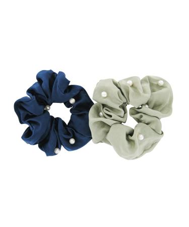 Axy XXL Scrunchie Hair tie with pearl set - 2x fabric hair tie braid braid braiding rubber hair part hair band scrunch pack (set 15)