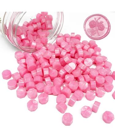 200pcs Wax Seal Beads Sealing Wax Beads Bulk for Wedding Invitations Xmas Gift Wrapping Card Envelope Sealing (Pink)
