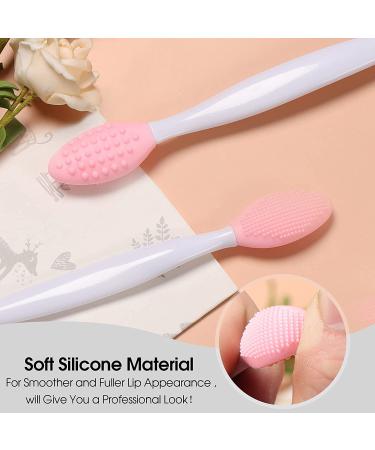 Silicone Lip Scrub Brush Set for Smoother, Fuller Lips - Exfoliating Double-Sided Lip Scrubber Tool (4 Colors, 4 PCS) - Buy Online on SooperMarket.com