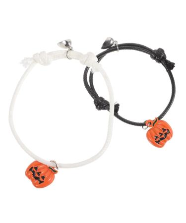 ABOOFAN 2 Pcs Girl Bracelet Jewelry Halloween Bracelet Jewelry for Girl Pumpkin Charm Bracelet for Decor Halloween Bracelet for Girl Metal Little Pumpkin European and American