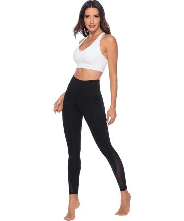 Buy Persit Women's Sports Leggings with Pockets - Opaque Long Athletic Pants with Mesh Inserts | International Shipping Available - Buy Online on SooperMarket.com