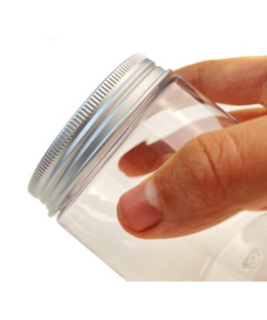 250ml PET Plastic Cosmetic Containers with Silver Aluminum Lid - 8oz Cream Lotion Jars Ointment Bottles Food Jars - 6 Pack - Buy Online on SooperMarket.com