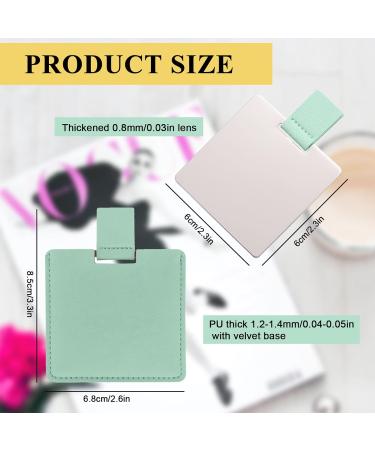 2Pcs Shatterproof Stainless Steel Compact Mirror Set with PU Leather Case - Unbreakable Handheld Mirror for Travel, Camping, Makeup - Perfect Gift for Women & Men (Green & Yellow) - Buy Online on SooperMarket.com