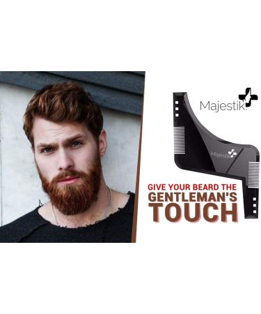 Men's Beard Styling Template Stencil - Lightweight & Flexible | One Size Fits All | Goatee & Neckline Shaping Tool by Majestik - Buy Online on SooperMarket.com