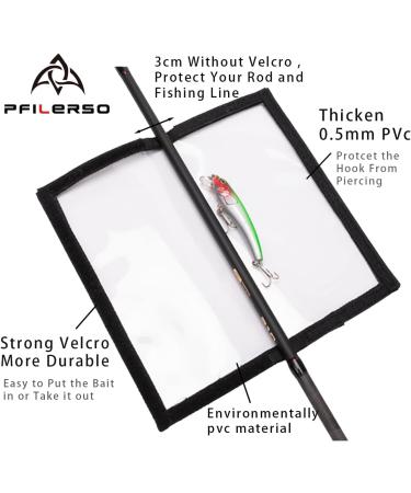 PFLERSO 20pcs Fishing Lure Wraps - Clear PVC Hook Covers for Safe Bait Storage | 2 Sizes - Protect Children, Pets, and Fishermen - Buy Online on SooperMarket.com