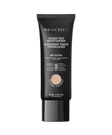Marcelle Sheer Tint Moisturizer SPF 30 Porcelain with Hyaluronic Acid and Aloe Hypoallergenic Non-Comedogenic Fragrance-Free Paraben-Free Oil-Free 40 mL