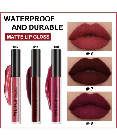 BERVEAL 3Pcs Red Matte Liquid Lipstick Set for Black Women - Long Lasting & Waterproof Lip Stain in Dark Red, Purple, Rose Pink - Matte Lipstick Gloss Packs - A-Set06 - Buy Online on SooperMarket.com