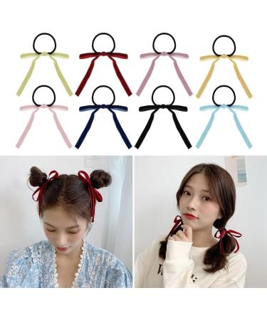 Limtula 2pieces Colorful Ribbon Bowknot Hair Scrunchies Elastic Hair Ropes Ponytail Holder Festival Woman Hair Supplies Black - Buy Online on SooperMarket.com