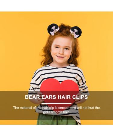 KALLORY 1 Pair Bear Ear Hair Clip Headband Hair Clips Hair Clip for Women Hair Bows Miss Lolita Hand Made Black Pink - Buy Online on SooperMarket.com