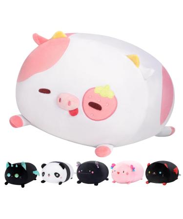 Mewaii 16'' Soft Strawberry Cow Plush Pillow Stuffed Animal Squishy Pillow - Fluffy Cuddle Plush Toy for Adults Girls and Boys for Kids Strawberry Cow 16in/40cm