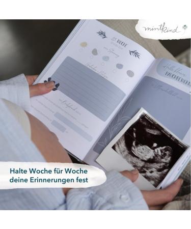 Buy Mintkind Pregnancy Diary My Pregnancy A5 - Floral Blue Hardcover | Perfect Gift for Expectant Mothers | Pregnancy Photo & Baby Album - Buy Online on SooperMarket.com