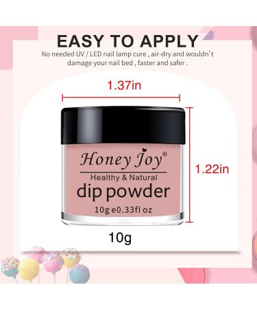 Dip Powder Nail Kit Starter Set - Honey Joy 4 Colors Light Pink Nude Skin Tone Dipping Powder Liquid with Base Top Coat Activator for Salon-Quality Manicures - No LED Lamp Needed - Buy Online on SooperMarket.com