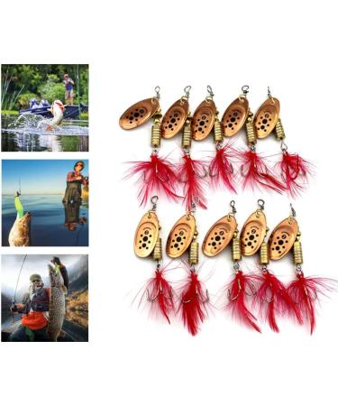 10PCS Spinner Lures Metal Bait Sequins Spinner Fishing Lures Fishing Lures Fishing Accessories Fishing Spinners Lifelike Fishing Bait Crankbaits Set for Outdoor Fishing Red - Buy Online on SooperMarket.com